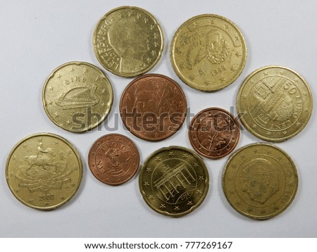 different euro cent coins