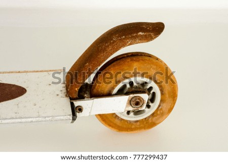 Close-up of scooter skate Object on a White Background