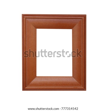 Frame mockup. Vintage rectangular photo frame mock up isolated on white backgroud. Old wooden frame.