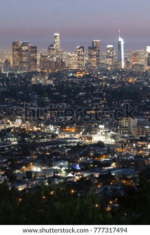 View of Los Angeles California from Dante's View before sunrise
