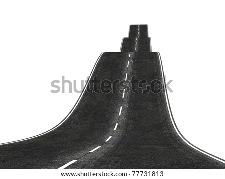 wavy 3d road disappearing over the horizon