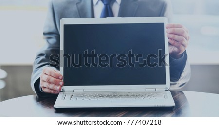 laptop with a blank screen useful for composition
