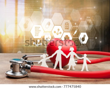 Family Cut-out  Medical Insurance Concept