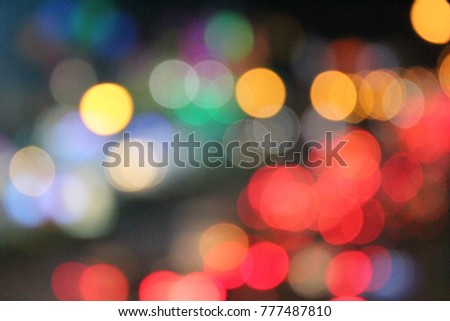 Colorful bokeh abstract background. Christmas festival