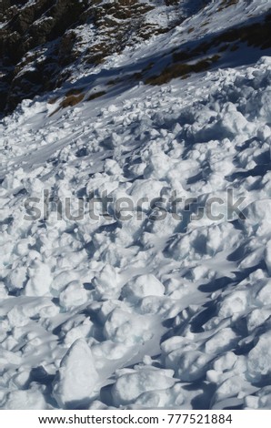 Snow avalanche slope 