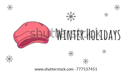 Vector set of isolated winter accessories. Color sketch.