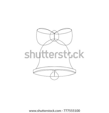 Christmas bell icon isolated vector illustration on white transparent background