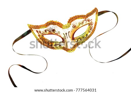 Wonderful Carnival mask isolated on white background. Mardi Gras.