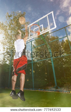 Basket player on stadium