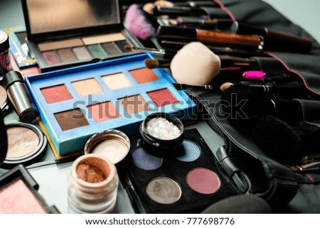 Cosmetics of professional make-up artist