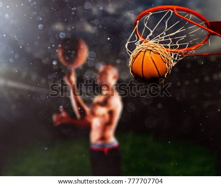 Basket player on stadium