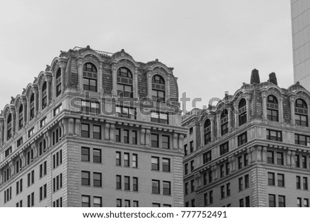 City building in a Chicago Downtown - black and white