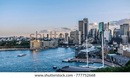 Sydney bay and downtown view