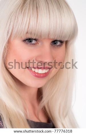 portrait of a nice girl on a white background