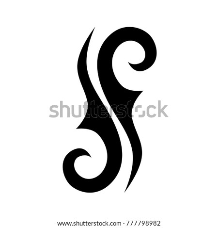 tribal polynesian pattern tattoo vector art design, isolated illustration abstract pattern on white background, tattoos art swirl designs – tribal tattoo pattern vector illustration Royalty-Free Stock Photo #777798982