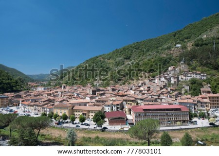 Antrodoco (Rieti, Lazio, Italy), panoramic view of the town at summer