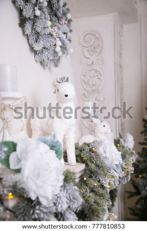 Decorative deer Christmas tree in the room
