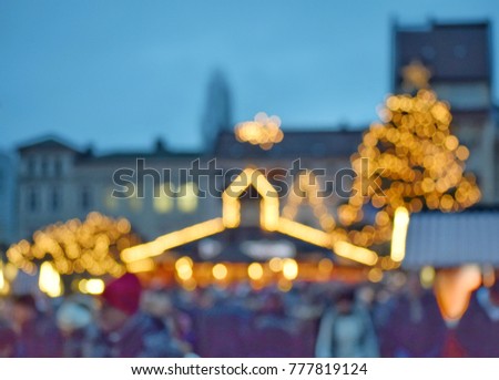 blurred picture ,christmas market in city