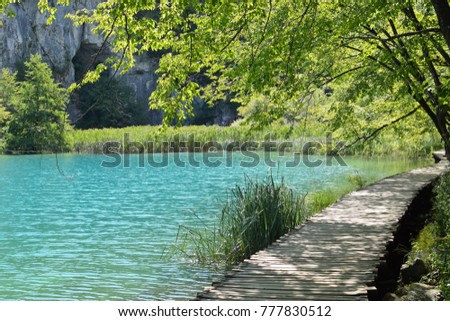 Landscape in the Plitvice Lakes in Croatia. 