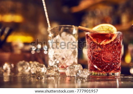 Evening at the bar. Cocktail on the bar. Royalty-Free Stock Photo #777901957