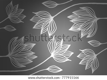Dark Silver, Gray vector natural abstract texture. A vague abstract illustration with doodles in Indian style. The pattern can be used for coloring books and pages for kids.