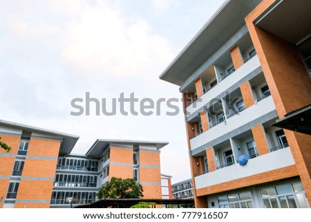 Modern pattern of High rise building and sky Background .