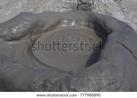 Bubbling mud volcano in Azerbaijan