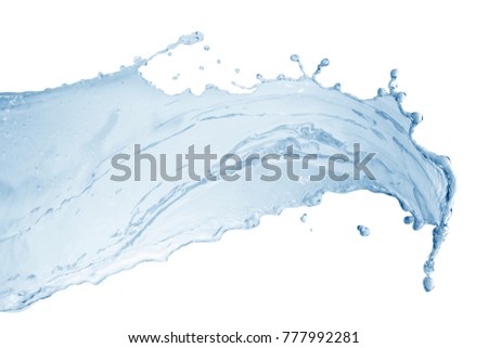 Water splash,water splash isolated on white background,blue water splash,water