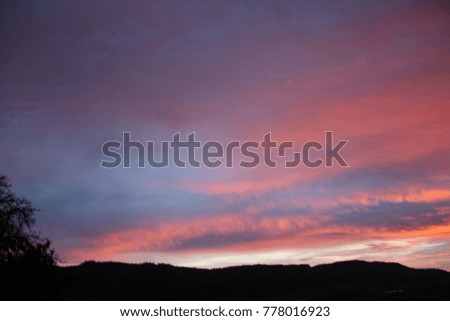 purple sky evening red chemical clouds