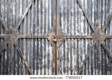 Metal old door with lock