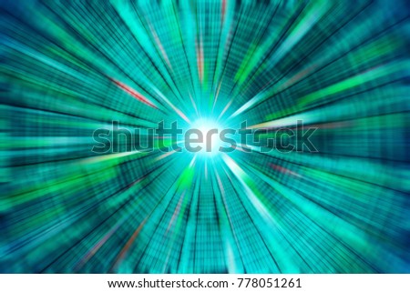 Flying through time and space at supersonic speeds. Royalty-Free Stock Photo #778051261
