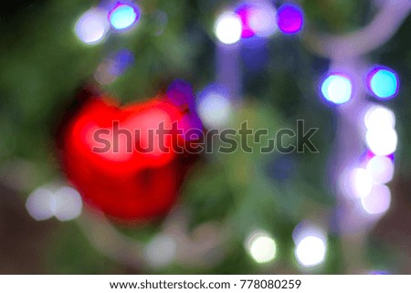 Blur picture of Christmas tree with lighting bokeh background for happy new year party