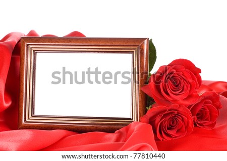 Red rose with a framework for a photo