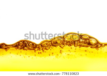 Bubbles in Water Oil, gold Beautiful abstract background