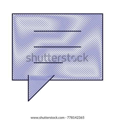 square dialogue speech with tail in colored crayon silhouette