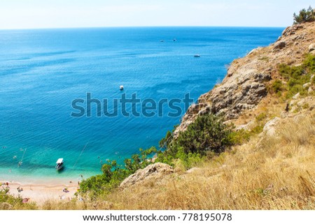Black sea and coast in Sevastopol, Crimea