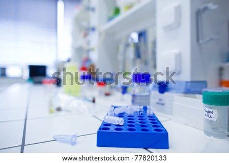 chemistry lab (shallow DOF; color toned image)