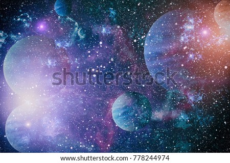 planet in space with sun flash. Elements of this image are furnished by NASA