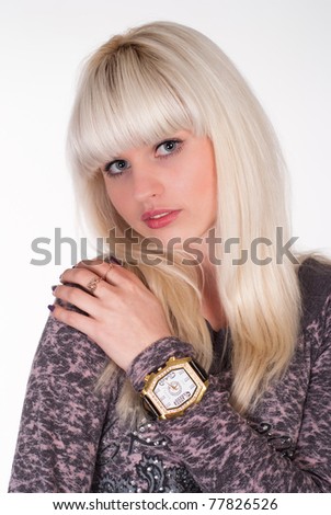 girl on a white background