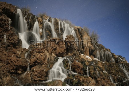 Starry Night Over Waterfall