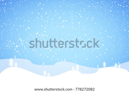 Creative snow landscape cartoon background. Christmas concept 