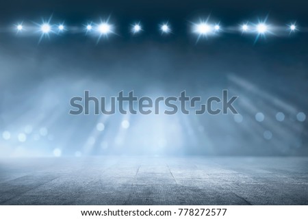 Concrete floor with white lamp spotlight for background