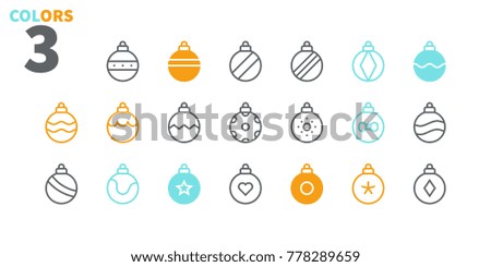 Christmas Balls Pixel Perfect icons Well-crafted Vector Thin Line Icons 48x48 Ready for 24x24 Grid for Web Graphics and Apps. Colors 3