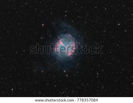 The Dumbbell Nebula, a famous planetary nebula located in the constellation Vulpecula
