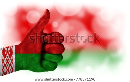 hand thumbs up, flag of Belarus.