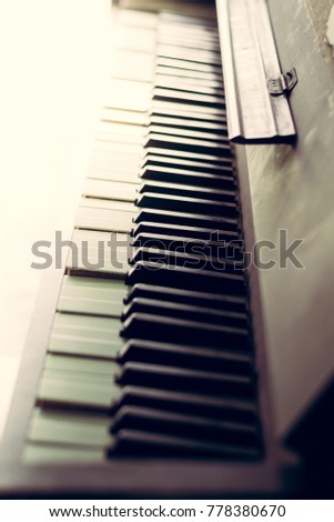 dark piano closeup