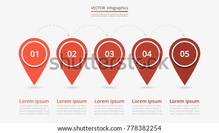 Abstract infographic milestones template with 5 steps for success. Business slide with five options for brochure, diagram, workflow, timeline, web design.