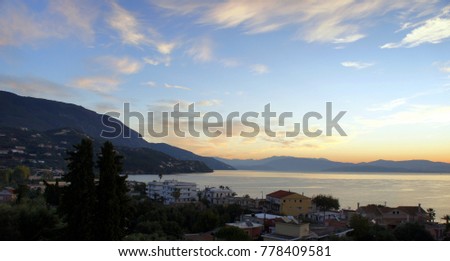 Corfu Island.Early morning in Ipsos.