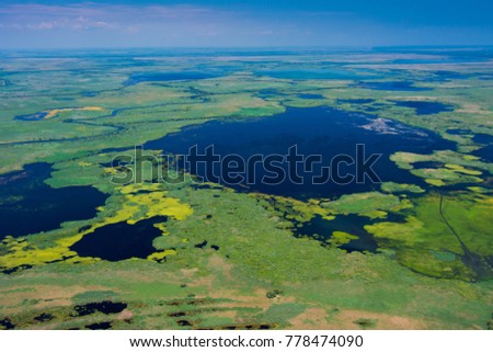Danube Delta (Romania) Aerial View over Unique Nature