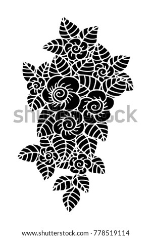 Doodle floral pattern. Page for coloring book: very interesting and relaxing job for children and adults. Zentangle drawing. Flower carpet in magic garden